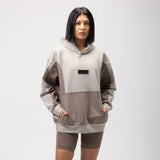 OBLIQUE COLOR BLOCK HOODIE - COOKIES AND CREAM -2
