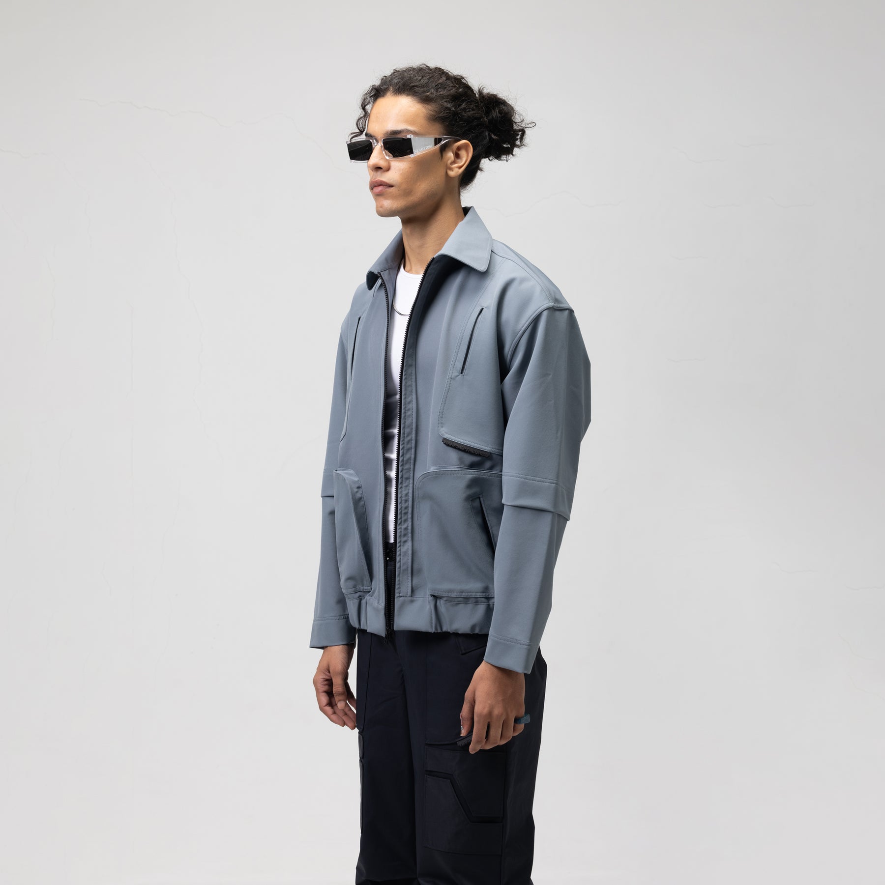 FUNCTIONAL TRACK ZIPPER - CORAL BLUE