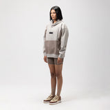 OBLIQUE COLOR BLOCK HOODIE - COOKIES AND CREAM -2