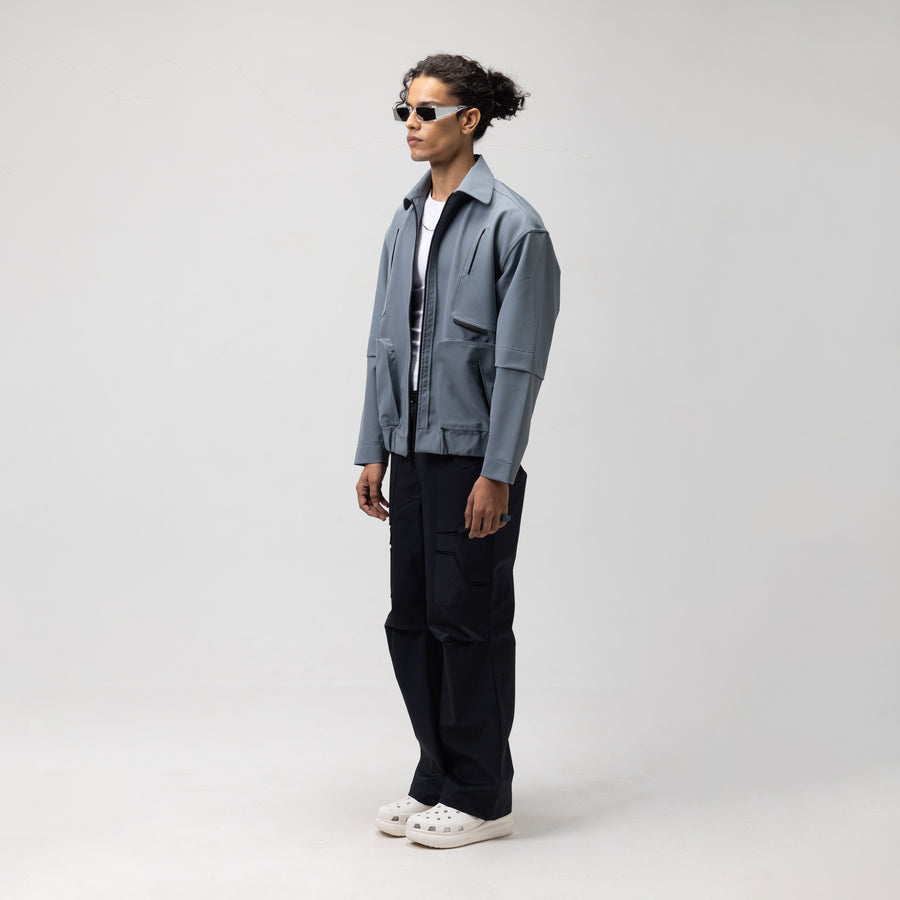 FUNCTIONAL TRACK ZIPPER - CORAL BLUE