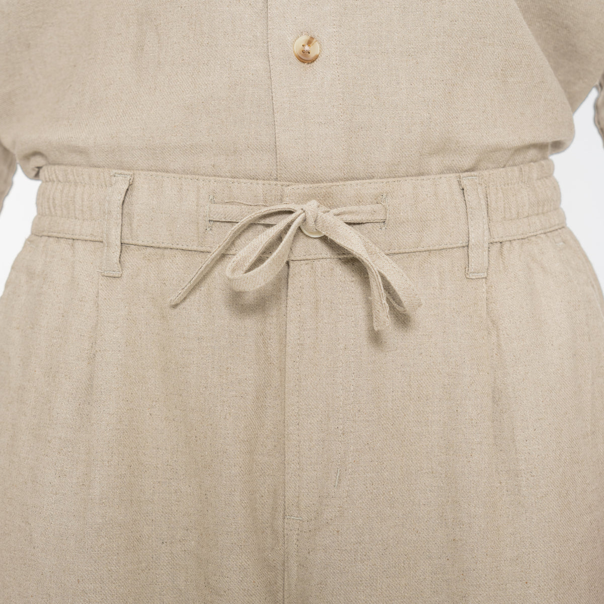 RELAXED COTTON LINEN PANTS - NATURAL