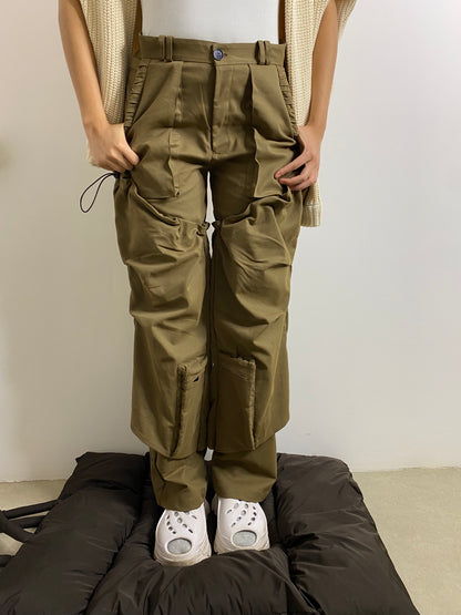 WT Ruched Cargos, 100 % Cotton fabric,  Wide Fit, double layered drawstring panels, cinched, two pleat, functional pockets, ruching, UNISEX, MADE TO MEASURE, WIDE FIT, CARGOS FOR MEN, CARGOS FOR WOMEN, CARGOS MEANING, OVERSIZED CARGOS, LIMITED EDITION,  OVERSIZED CARGO SLOTS SHOWRUNNER, OVERSIZED, BAGGY FIT, people also ask 