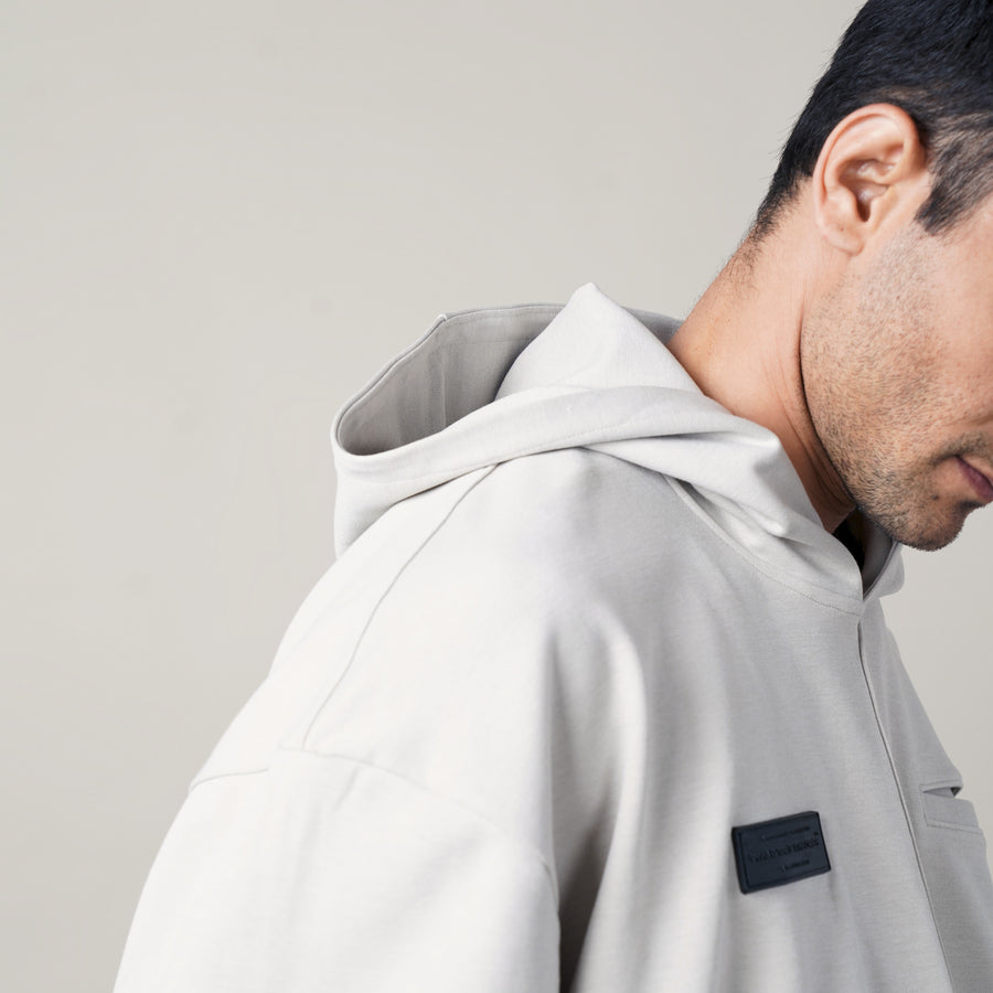 CLOSE UP, HOOD, WARPING THEORIES LOGO, PATCH LOGO, WHITE HOODIE, MENS, WOMENS, MENS HOODIE,WT Functional Hoodie, oversized fit, melange effect fabric, branded WT rubber label, functional welt pockets. UNISEX, OVERSIZED, SIZE AVAILABLE S TO XXL, WOMENS HOODIES, OVERSIZED SWEATSHIRTS, SWEATSHIRTS, CROPPED SWEATSHIRT, SWEATSHIRT ZARA, LONGLINE HOODIE,aerie sweatshirt,christy hoodie,tna sweatshirt,tna hoodies,missguided hoodie, RIBBED SWEATSHIRT, WHITE HOODIE, WHITE CLAY COLOURWAY, RIBBED, NYLON RAYON BLEND 