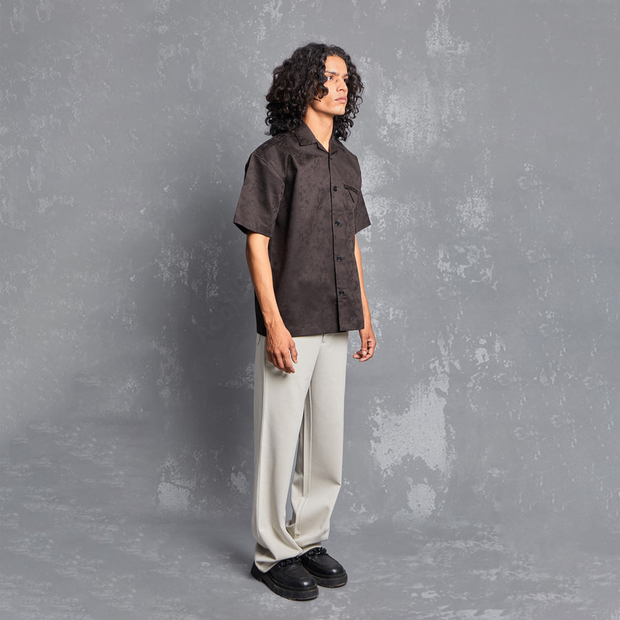 WT LOYALTY PROGRAM, Jacquard shirt, abstract tonal pattern, welt pocket, fixed pleated pocket square, one piece Cuban style collar, slit at the bottom of the side seam. UNISEX, RELAXED FIT, SIZE AVAILABLE S TO XXL, PLUS SIZE CLOTHING, SHIRT, JACQUARD, POLO SHIRTS,SHIRT DESIGN, SHIRT PATTERN, SHIRT SIZING, SHIRTS FOR MEN, SHIRTS FOR GIRLS, SHIRT DESIGN FOR MEN, SHIRT DESIGN FOR GIRLS, SHIRT FOR WOMEN, SHIRT SIZE CHART, JACQUARD SHIRT DESIGNS 2021, JACQUARD SHIRT LIMELIGHT, TONAL MOCHA, 100 % COTTON