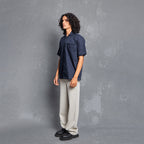SHIRT, TONAL NAVY, TONAL NAVI SHIRT, COTTON SHIRT, SUMMER, SUMMER ESSENTIAL SHIRT,Jacquard shirt, abstract tonal pattern, welt pocket, fixed pleated pocket square, one piece Cuban style collar, slit at the bottom of the side seam. UNISEX, RELAXED FIT, SIZE AVAILABLE S TO XXL, PLUS SIZE CLOTHING, SHIRT, JACQUARD, POLO SHIRTS,SHIRT DESIGN, SHIRT PATTERN, SHIRT SIZING, SHIRTS FOR MEN, SHIRTS FOR GIRLS, SHIRT DESIGN FOR MEN, SHIRT DESIGN FOR GIRLS, SHIRT FOR WOMEN, SHIRT SIZE CHART, JACQUARD SHIRT DESIGNS 2021
