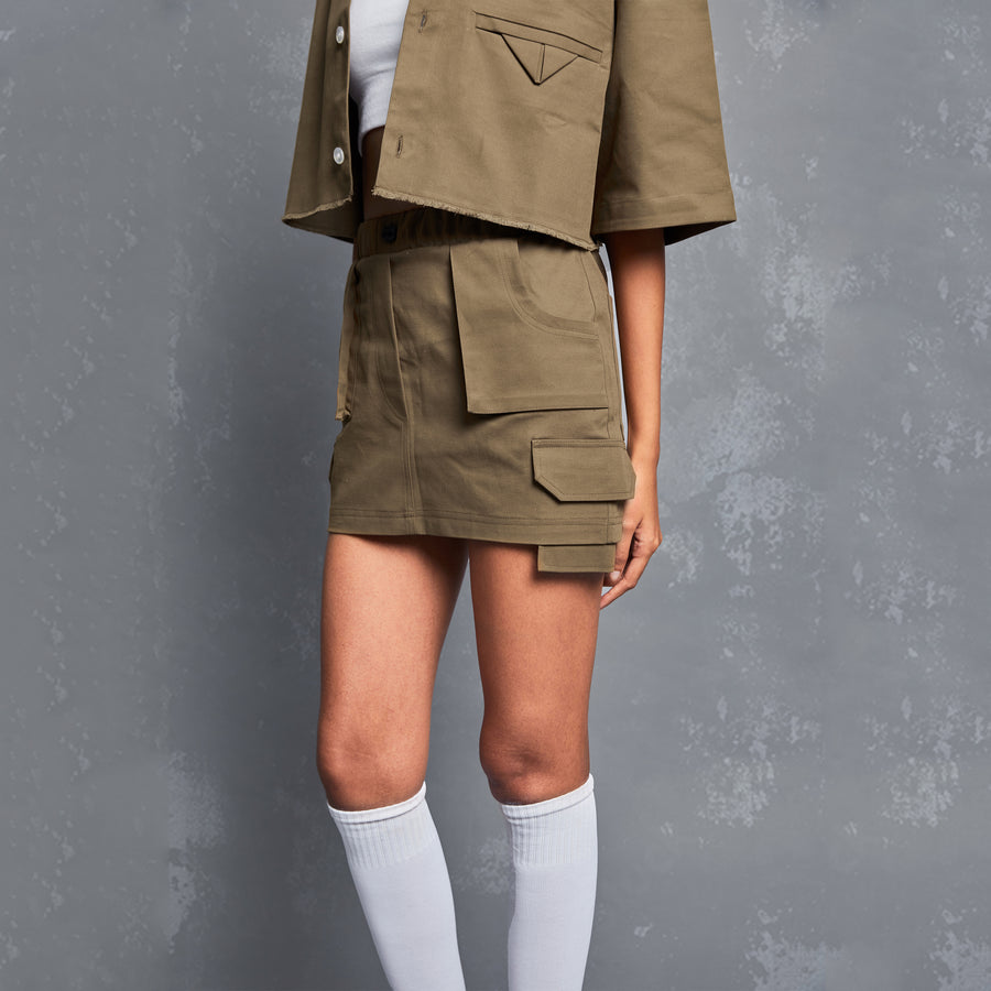 MINI CARGO SKIRT - KHAKI